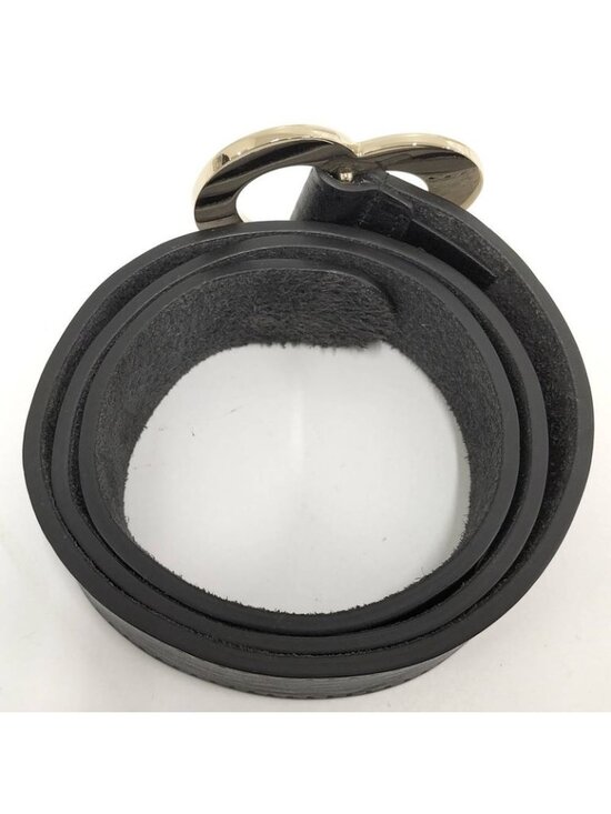 Gucci Holeless Belt Heart Buckle Leather Black main image 10
